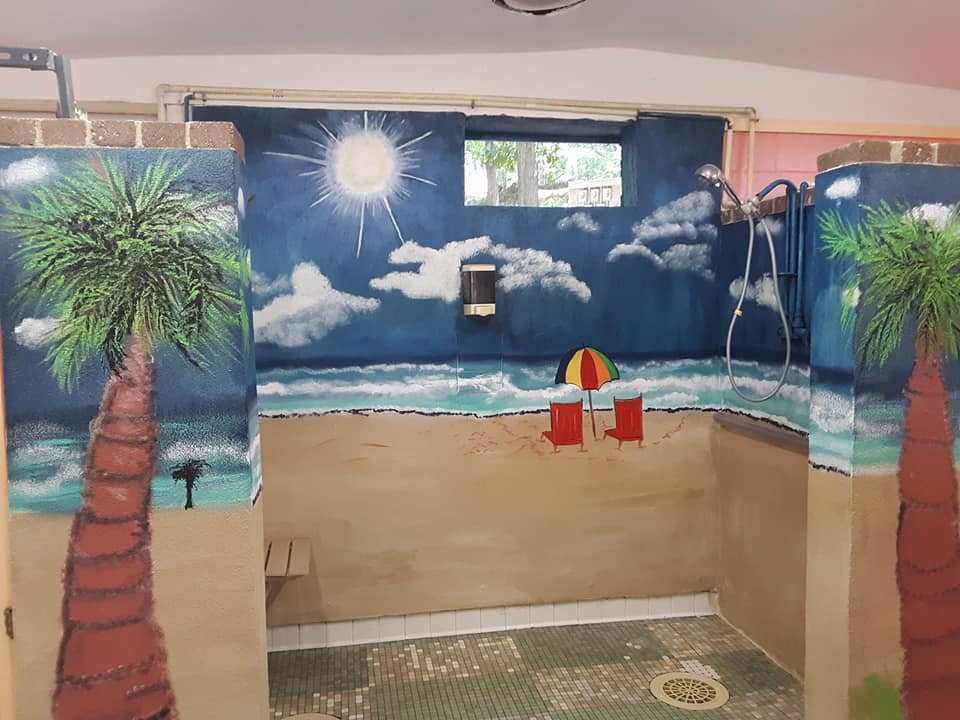 double shower Custom Painted